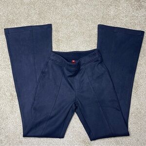 Women's SPANX Faux Suede Flare Leg Pants / Trousers (Navy Blue) Size XS Petite